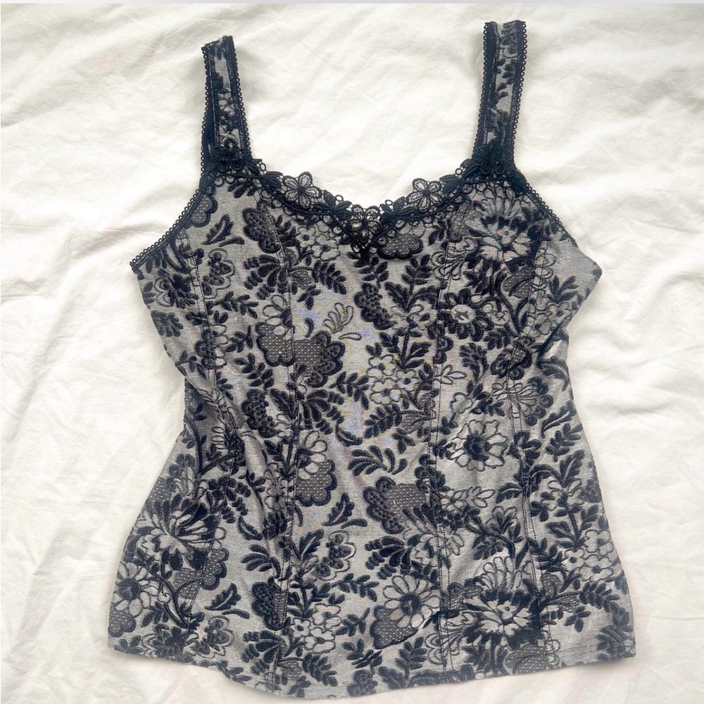 Floral Lace corset style Tank Top